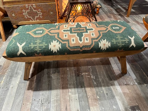 Kilim flat weave bench - flat,