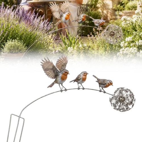 Robin garden stake rustic - garden,