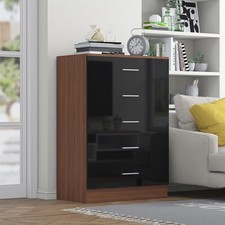 5 Drawer Chest - Black Gloss