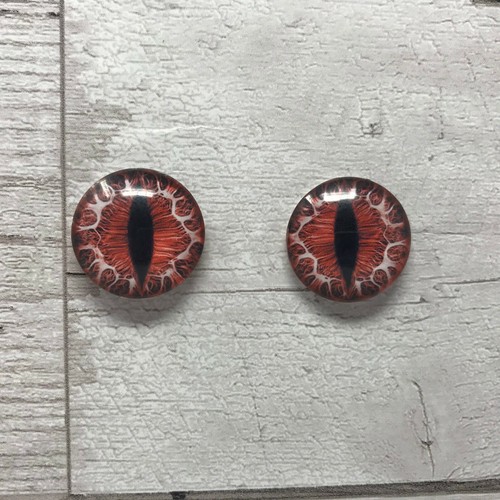 Pair red glass eyes - pair,
