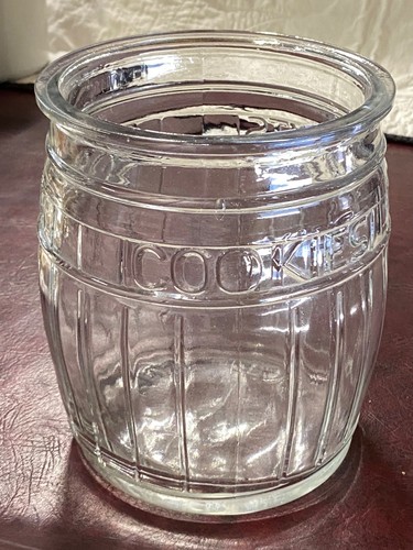 Vintage glass barrel jar - barrel,