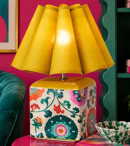 Floral bold table lamp yellow - table,