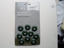 Card of 10 Gelert Green Emergency Snap Eyelets 30mm x 12mm Tarpaulin Groundsheet