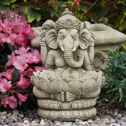 Stone ganesh birdfeeder statue - ganesh,