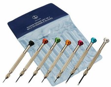 WATCHMAKERS / JEWELLERS SCREWDRIVER SET OF 7 WITH REVERSIBLE BLADES WATCH REPAIR