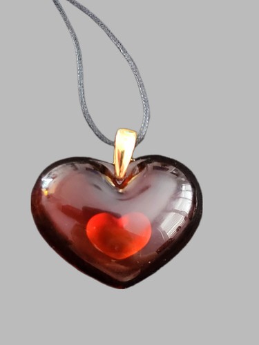 Lalique red crystal heart - lalique,