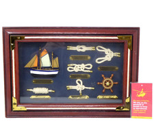 Framed Nautical Knots Display Sailors Knot Board 34x23x4cm BP8