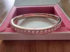 Ted Baker Clemara Rose Gold Tone Clear Crystal Hinged Bangle Small