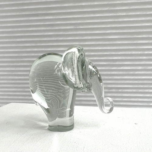 Glass elephant figurine - glass elephant,
