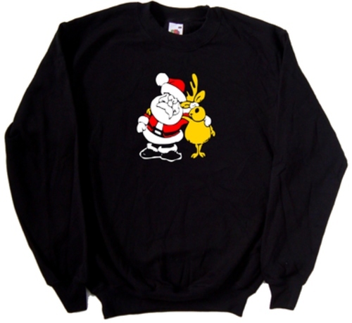 Santa and reindeer - and,