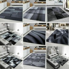 Modern design rug black - black, grey