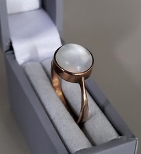 Victorian 9ct Rose Gold & Moonstone Ring. Size O.  ref:xbeod.