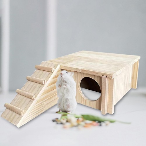 Wooden hamster house - wooden, with