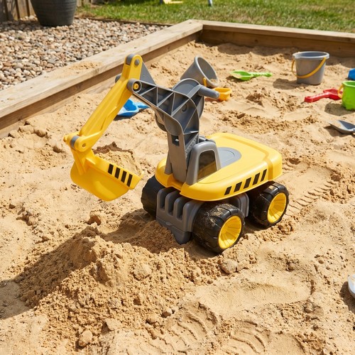 Yellow kids ride excavator - kids, ride-on