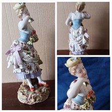 Beautiful antique Volkstedt Lady with Flowers Figurine – 19.5cm. Circa 1877