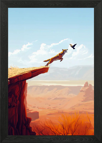 Coyote leaping from - leaping,