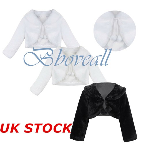 Girls wedding faux fur coat - uk,