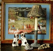  Tapestry chart by Ehrman designer Kaffe Fassett. Marble cone lampshade