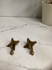 Vintage solid brass  drawerchest pull knobs, set of 2
