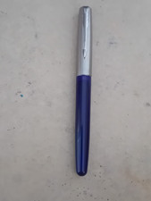 Parker Frontier Fountain Pen Translucent Blue with chrome lid 1990