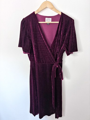 Joanie red velvet dress 16 - velvet, uk