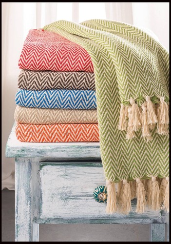 Recycled cotton throw namaste - cotton,
