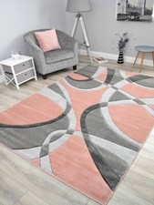 New Blush Pink Grey Rugs UK