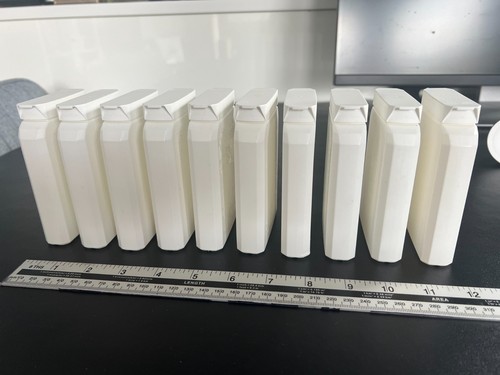 White plastic storage boxes - plastic,