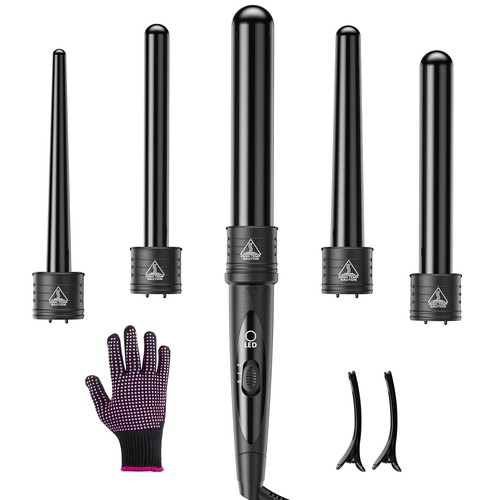 Curling wand set with - 5-in-1,