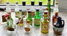 VINTAGE MINIATURE EMPTY ALCOHOL BOTTLES X 18