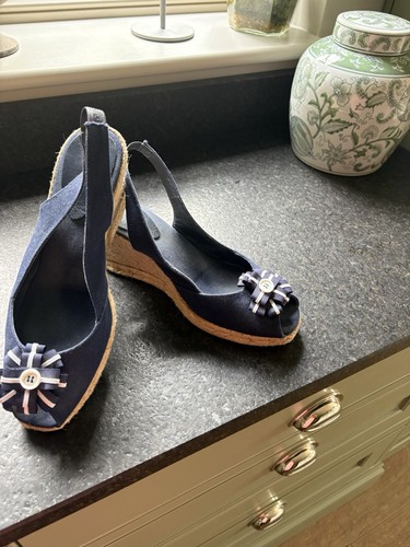 Hobbs navy wedge peeptoe - hobbs,