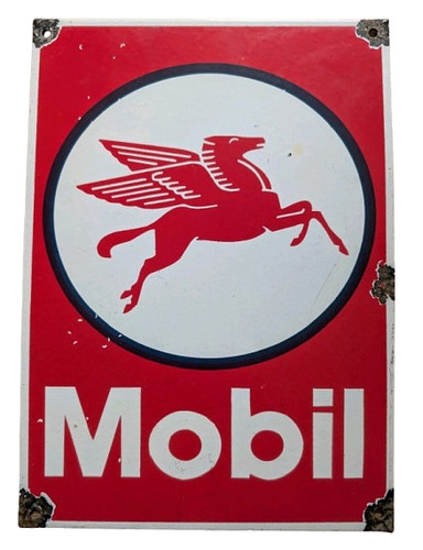 Mobil metal enamel - metal, sign