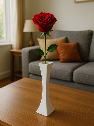 Printed hourglass rose vase - hourglass,