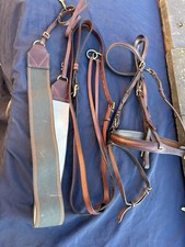 QUALITY ENGLISH TACK - BRIDLE , RUNNING MARTINGALE , ELASTICATED BREAST  GIRTH