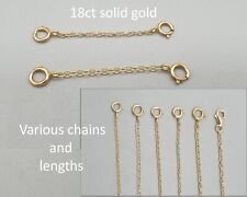 18k 18ct yellow gold chain extender two clasp connector extension safety chain 