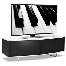 Centurion Supports Caru Gloss White & Black "D" Shaped 32"-65" TV Cabinet
