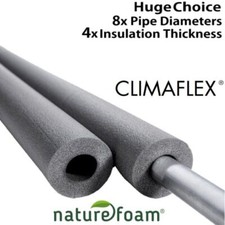 Climaflex Foam Pipe Insulation ~ Lagging Wrap Roll ~Huge Range inc 9mm 13mm 25mm