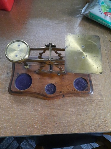 Vintage brass and wood - brass,