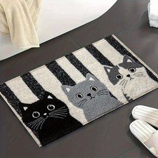 Striped Cartoon Cat Floor Mat