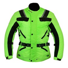 HI-VIs Motero Mens Motorcycle Motorbike waterproof Cordura Jacket big size HiViz