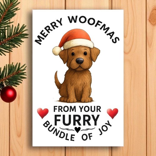 Merry woofmas dog christmas - merry,