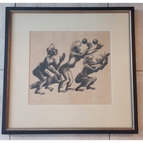 Lithograph print doing - lithograph, "doing