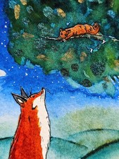 Fox & Squirrel Painting