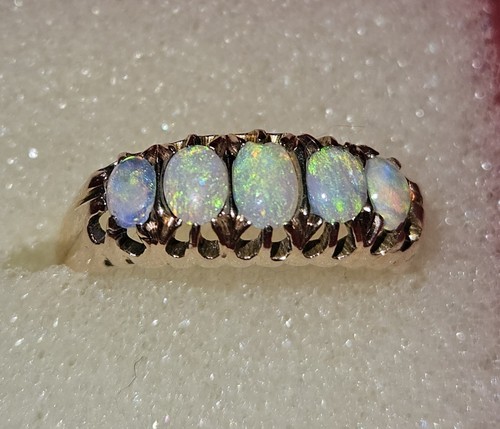 Antique 9ct rose gold and - gold, opal