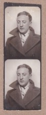 Beautiful Antique Photobooth Portrait Handsome Man Fashion Social History