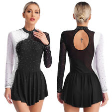 UK Women's Figure Ice Skating Dress Roller Skater Gym Competition Dance Costume