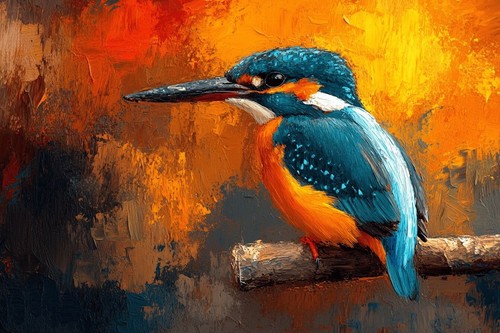 Kingfisher bird canvas - bird, picture