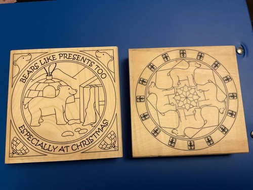 Xmas rubber stamps wooden - 2,