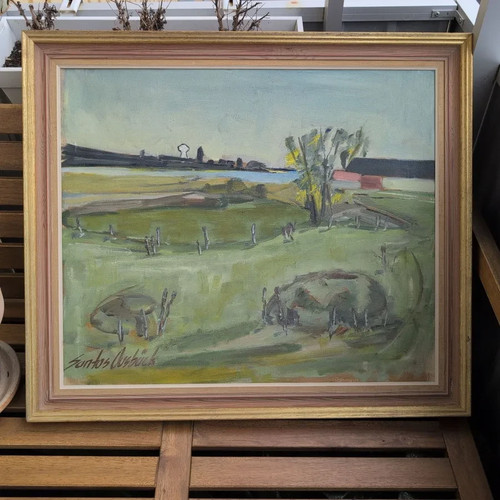 Vintage swedish oil painting - swedish,