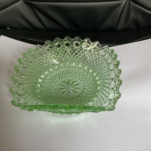 Vintage green pressed glass - pressed,